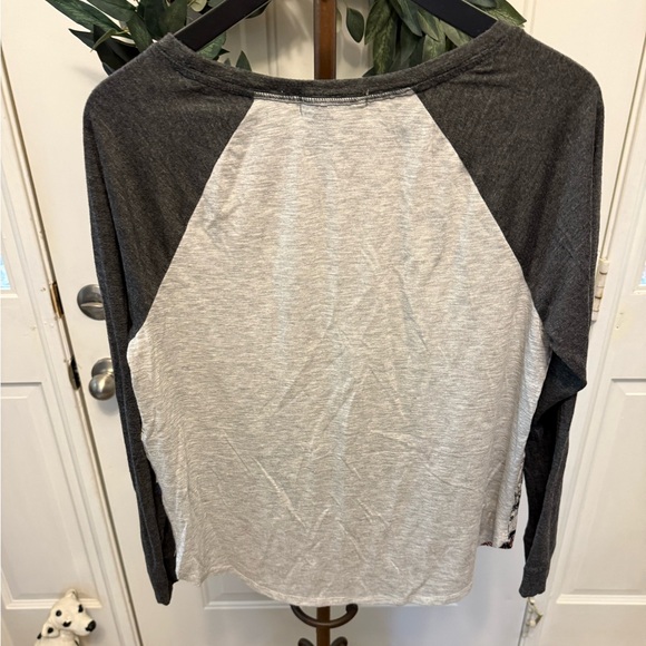 Rewind Floral Print Mixed Fabric Top Blouse LS L - Picture 2 of 5